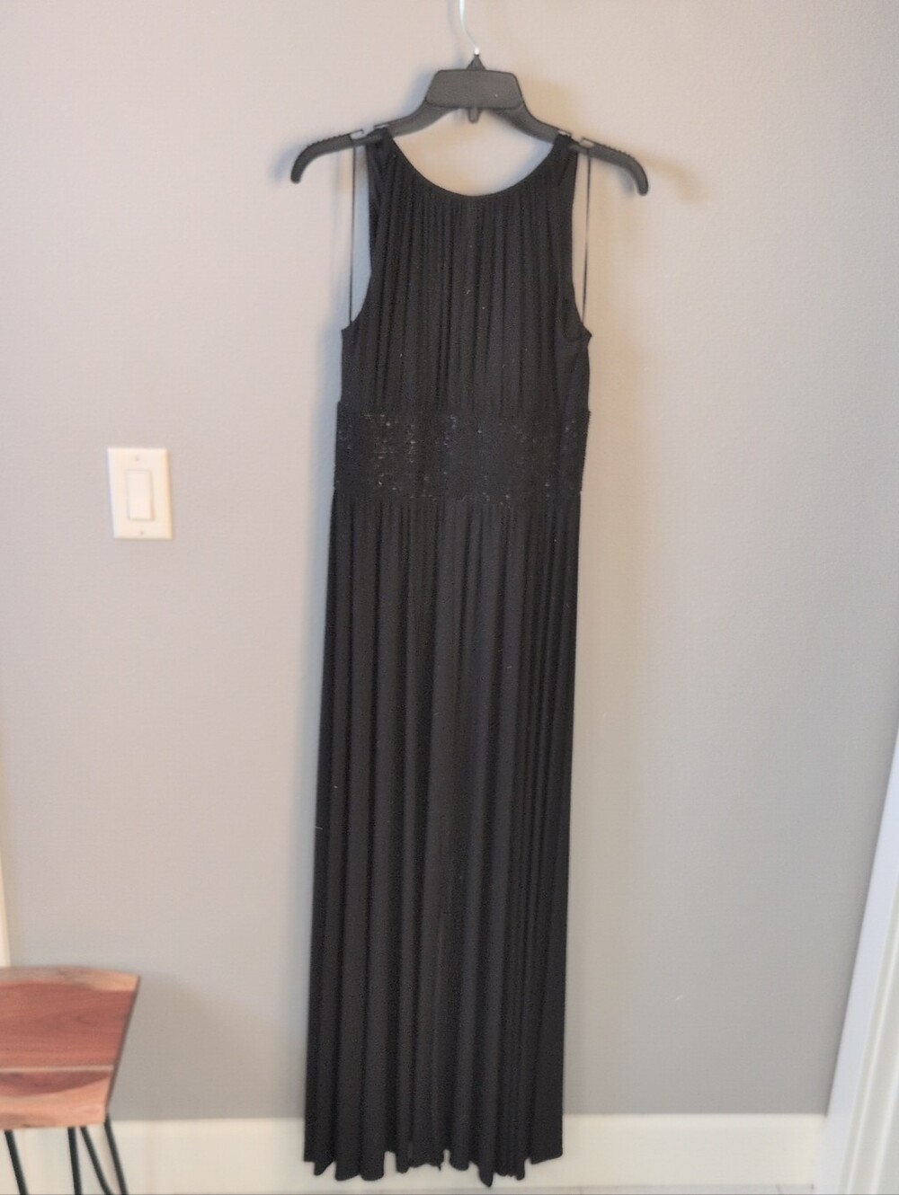 JS Boutique Black Sleeveless Maxi Dress with Beaded Waistband